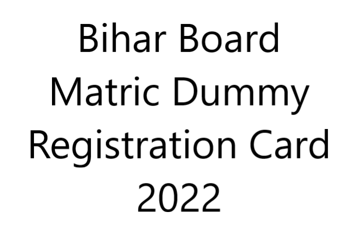 Bihar Board Matric Dummy Registration Card 2022 | BSEB 10th Dummy Registration 2022 1 Bihar Board Matric Dummy Registration Card 2022 | BSEB 10th Dummy Registration 2022