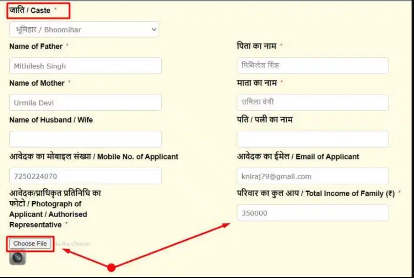 EWS Certificate Apply Online in Bihar