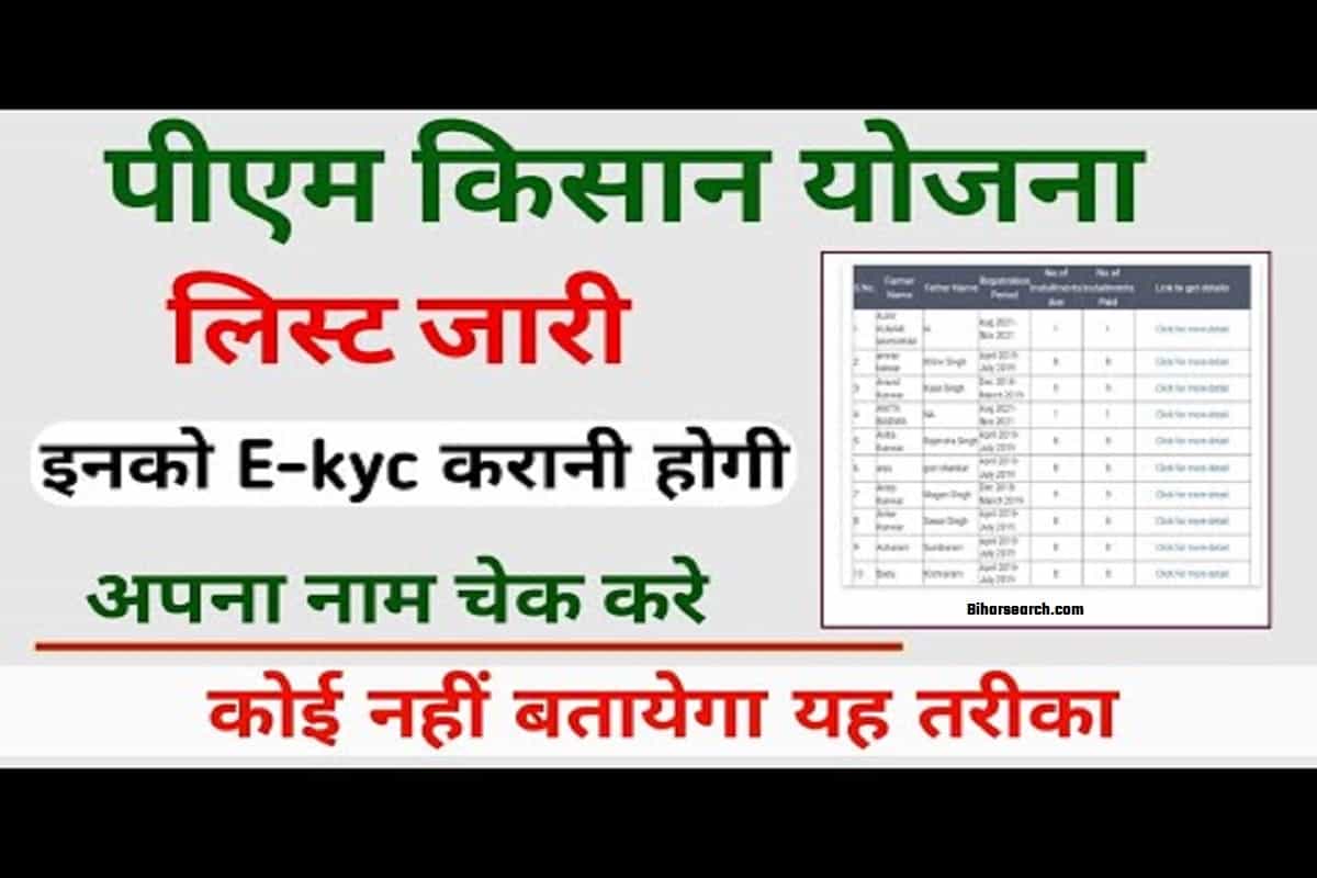 PM Kisan E kyc List Status 2022: PM Kisan Ekyc का लिस्ट जारी, ऐसे करें चेक 1 PM Kisan E kyc List Status