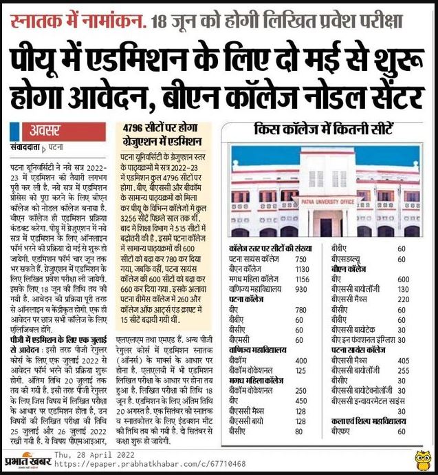 Patna University UG Part 1 Admission Online Form 2022 आवेदन करें जल्दी 3 Patna University UG Part 1 Admission Online Form 2022 आवेदन करें जल्दी