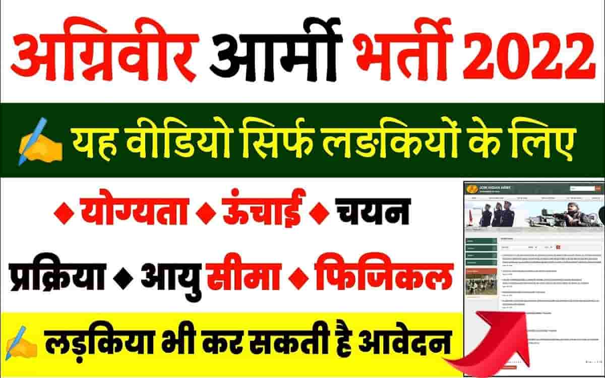 Agniveer Army Female Recruitment 2022: Apply Online For 25000+ Vacancies Full Process 1 Agniveer Army Female Recruitment