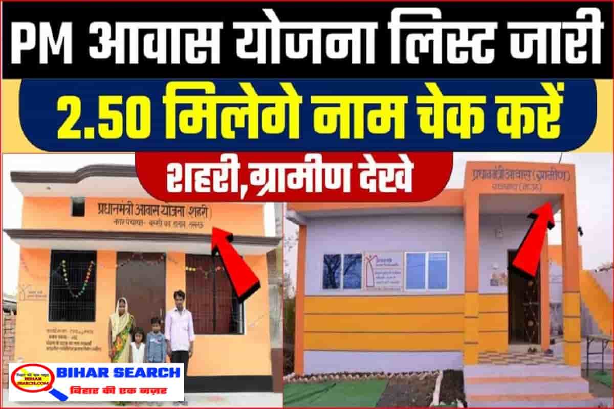 PM Awas Yojana : पीएम आवास योजना लिस्ट जारी अपना नाम ऐसे करें चेक घर के लिए मिलेगे 2.50 लाख रुपये 1 PM Awas Yojana