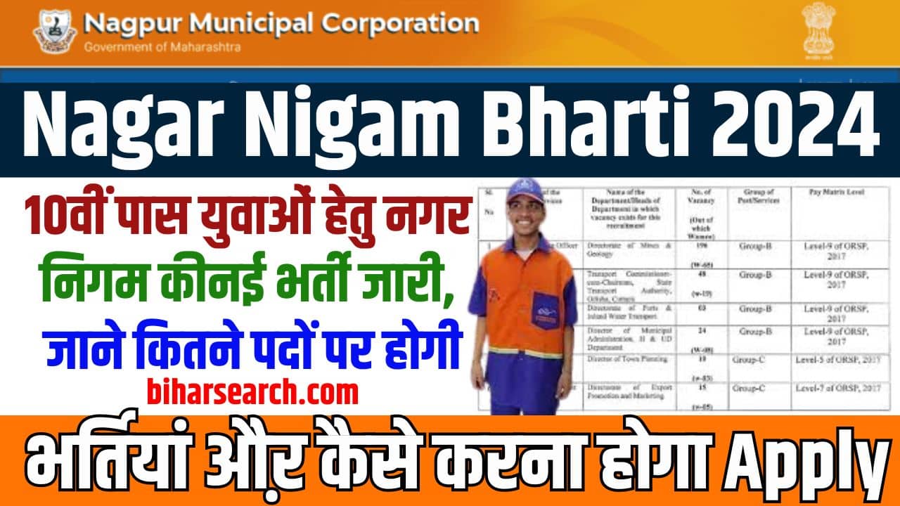 Nagar Nigam Bharti 2024 10वीं पास युवाओं हेतु नगर निगम की नई भर्ती