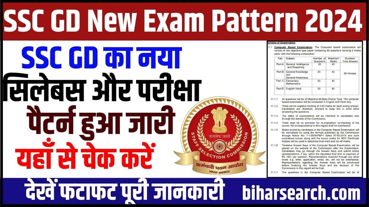SSC GD New Exam Pattern 2024: SSC GD का नया सिलेबस और परीक्षा पैटर्न हुआ जारी, यहाँ से चेक करें 2 SSC GD New Exam Pattern