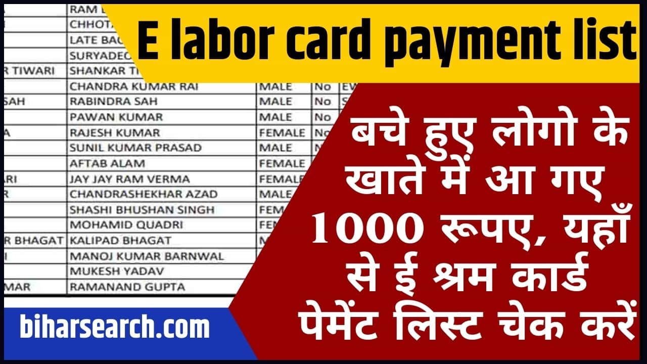 E labor card payment list
